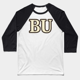 BU Gray White Baseball T-Shirt